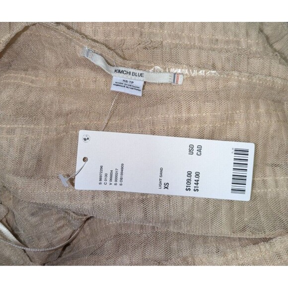 Kimchi Blue Dress XS Women's Cream Ruffle Trim Rosette One Shoulder Leg Slit - Picture 8 of 10